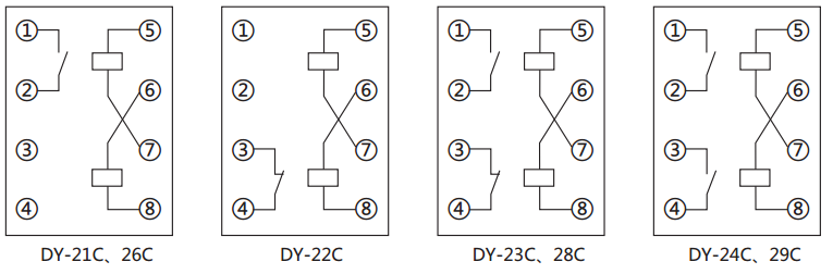 DY-29C電壓繼電器內部接線圖
