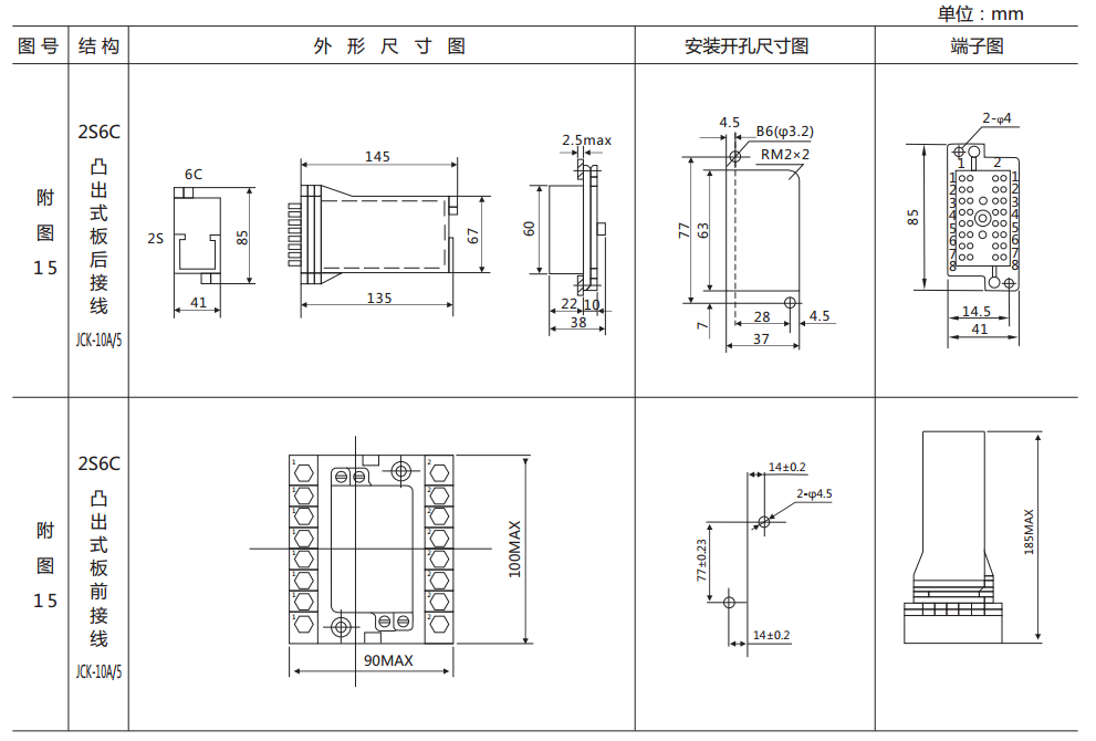 DZS-11CE/302延時中間繼電器外形及開孔尺寸
